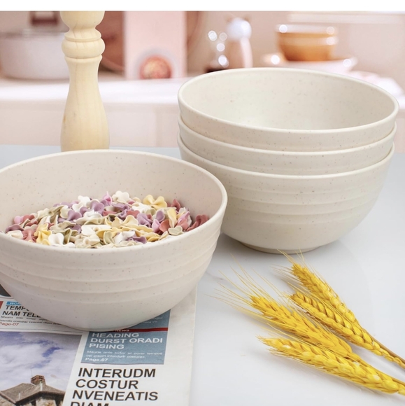 Rubtlamp 24 OZ Unbreakable Wheat Straw Bowls, 8 Piece - Picture 3 of 10